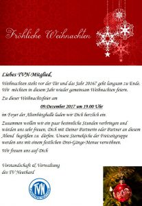 Weihnachtsfeier TVN-Mitglieder @ Altenbürghalle